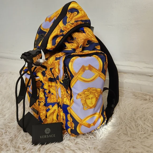 Versace Baroque Print Nylon Backpack - Made in Italy - Picture 3 of 14